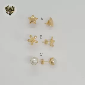 (1-1022-1) Gold Laminate - Small Stud Earrings - BGF