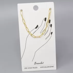 18K Gold Filled Paperclip Chain Bracelet