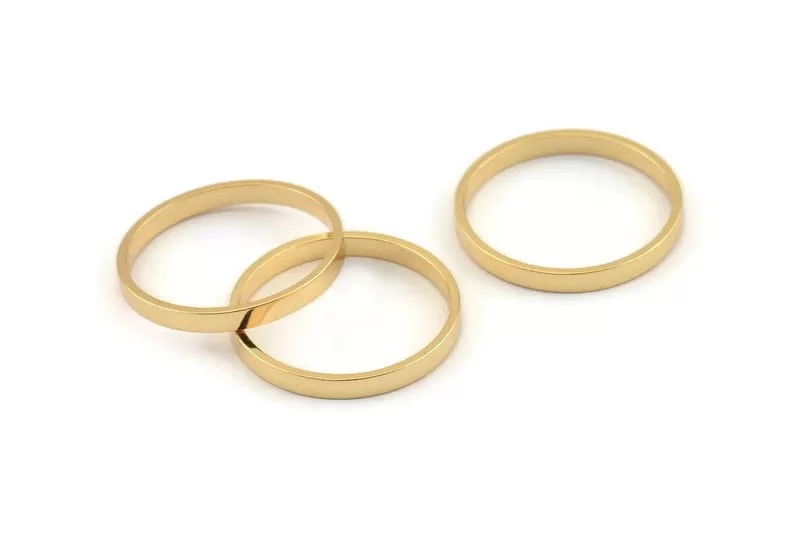 18mm Circle Connectors - 10 Gold Plated Brass Circle Connectors (18x0.8x2mm) D0310 Q0631