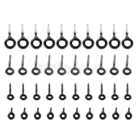 40 Pcs Fishing Rod Guides Ring Stainless Steel Fishing Rod Eyes Ring Raft Line Ring Rod DIY Fishing Rod Repair Tool