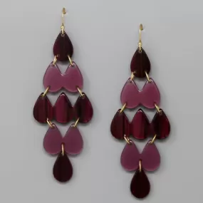 Acetate Linked Teardrop Shape Earrings