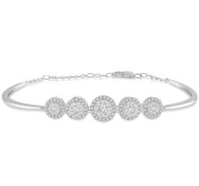 Adjustable Diamond Cluster Bracelet