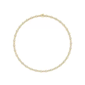 Alternating Bezel-Set Diamond Anklet Chain