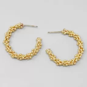 Ball Chain Wrapped Hoop Earrings