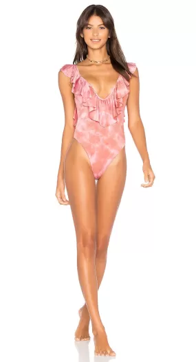 Blue Life Swim Flutter One Piece Flamingo