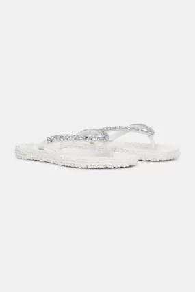 CHEERFUL FLIP FLOP WITH GLITTER (CREME) - ILSE JACOBSEN