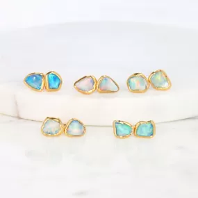 Dainty Raw Australian Opal Stud Earrings