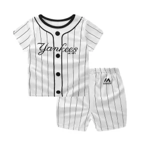 Fashion cartoon print baby boys & girls clothes sets