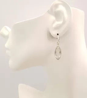 Green Amethyst Single Gem Drop Small Hoop Earrings