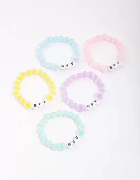 Kids Rainbow BFF Beaded Bracelet 5-Pack