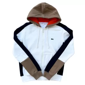 Lacoste Unisex Loose Fit Organic Cotton Hoodie (Cream)