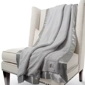 Little Giraffe Luxe Faux Fur Throw Blanket - Silver