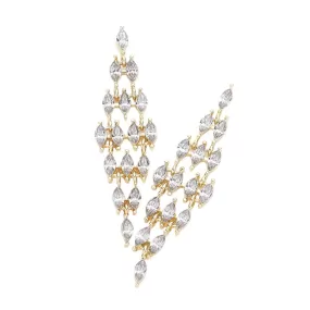 Marquise Stone Cluster Chandelier Evening Earrings