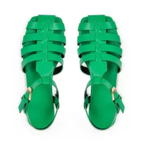 Multiple Colour Square Toe Gladiator Flat Sandals