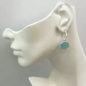 Ocean Blue Chalcedony Loop Single Drop Earrings