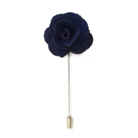 Petal Lapel Pin - Navy Blue