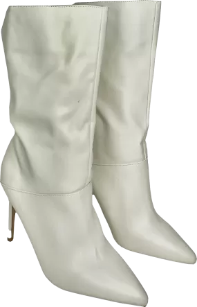 Public Desire White Pointed Toe Stiletto Heeled Boots UK 5 EU 38 👠