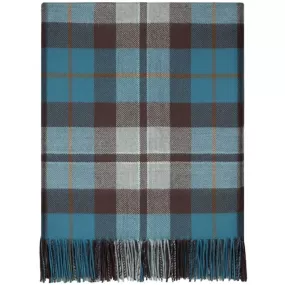 Rose Hunting Grey tartan lambswool Blanket