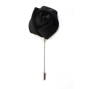 Rose Lapel Pin - Black