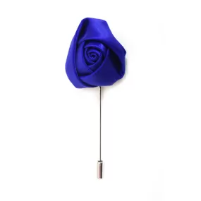 Rose Lapel Pin - Electric Blue