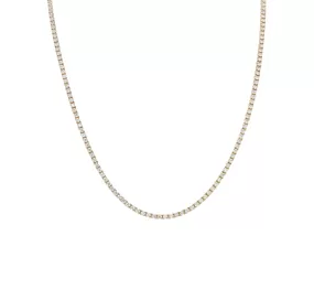 Small 14K Gold and Diamond Tennis Necklace 4-Prong Setting