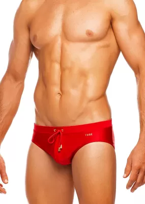 Sparkle Lo Rise Swim Brief (Cosmo Red)