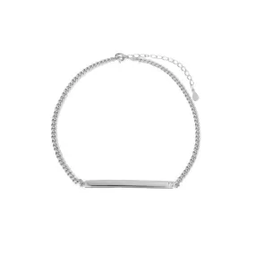 Sterling Silver Simple Design Fine Anklet For Women