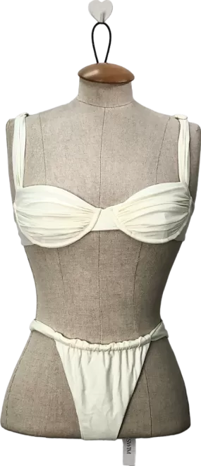 Sylk Swim White Alora Ruched Bikini Set UK XS