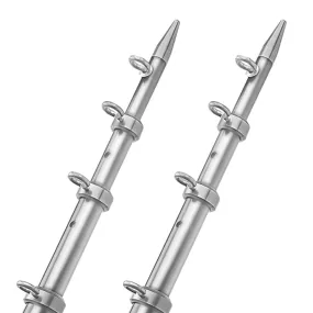 TACO 15' Telescopic Outrigger Poles HD 1-1/2 - Silver/Silver [OT-0542VEL15-HD]