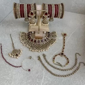 Tamanah Complete Bridal set - Maroon