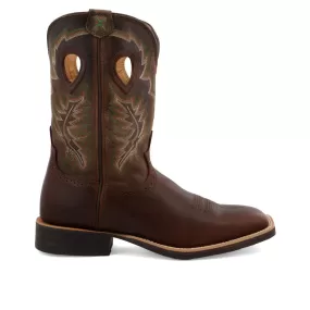 'Twisted X' Men's 11 Ruff Stock Western Square Toe - Brown